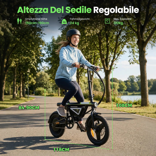 Finbike EB1S Elektro-Citybike, 36V 12Ah Akku, 50km Reichweite