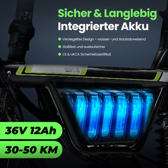 Finbike EB1S Elektro-Citybike, 36V 12Ah Akku, 50km Reichweite