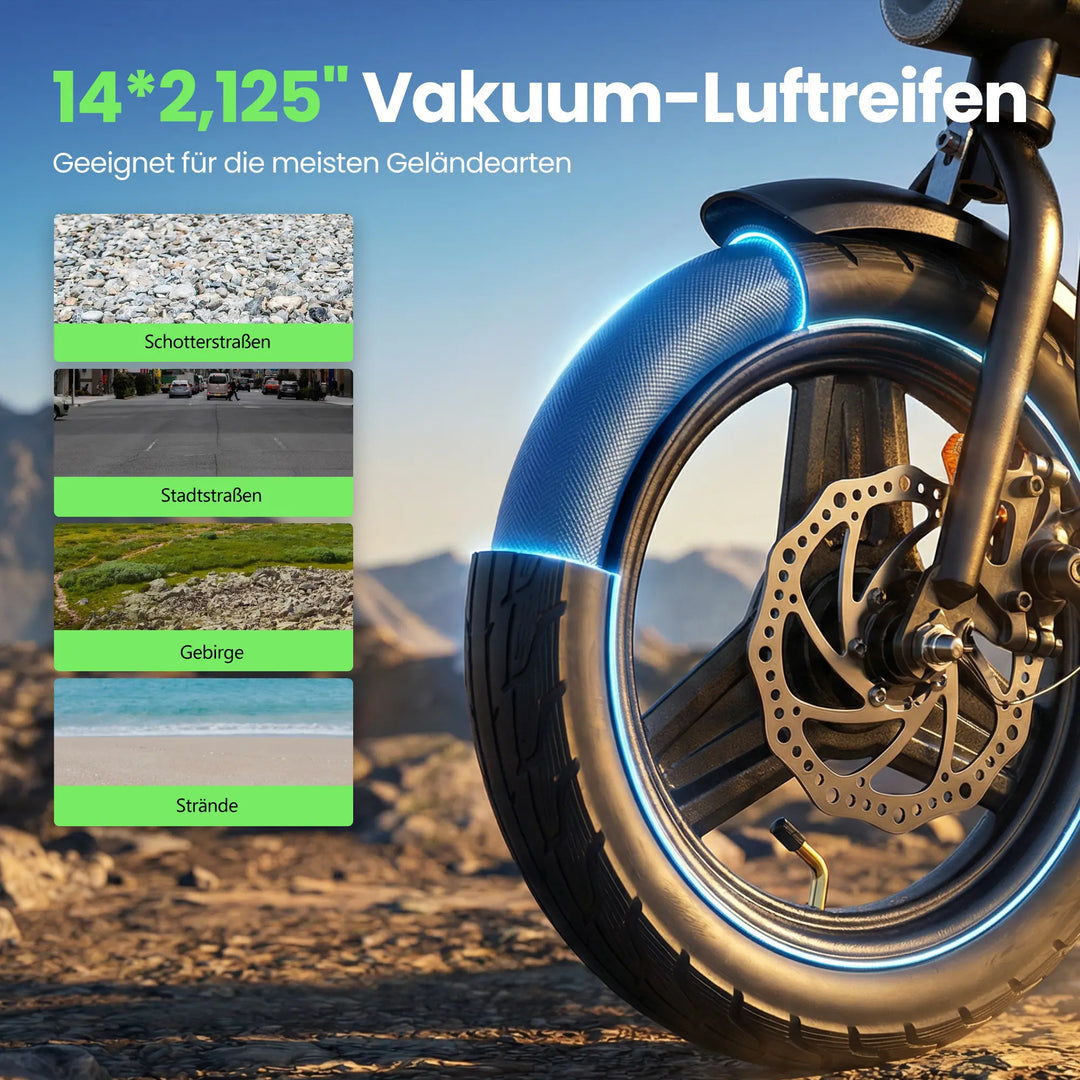 Finbike EB1S Elektro-Citybike, 36V 12Ah Akku, 50km Reichweite