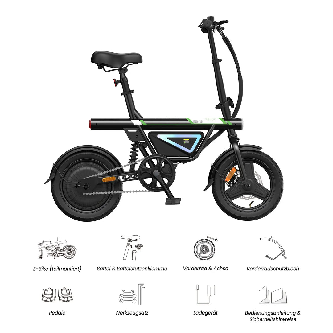 Finbike EB1S Elektro-Citybike, 36V 12Ah Akku, 50km Reichweite