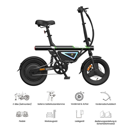 Finbike EB1S Elektro-Citybike, 36V 12Ah Akku, 50km Reichweite