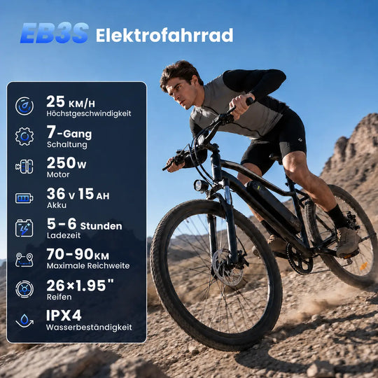 Finbike EB3S Elektrofahrrad, Reichweite bis zu 100 km