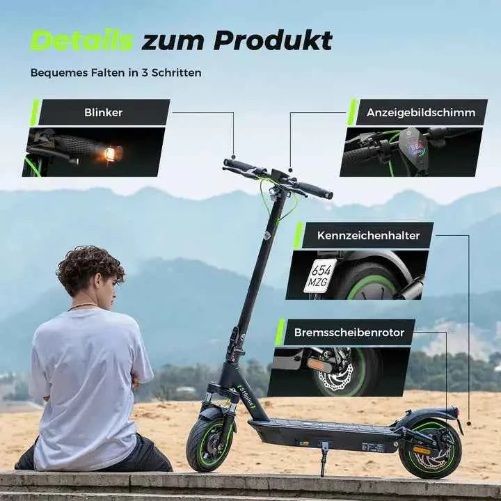 isinwheel S10Plus Electric Scooter with ABE Certification 36V 15Ah Battery