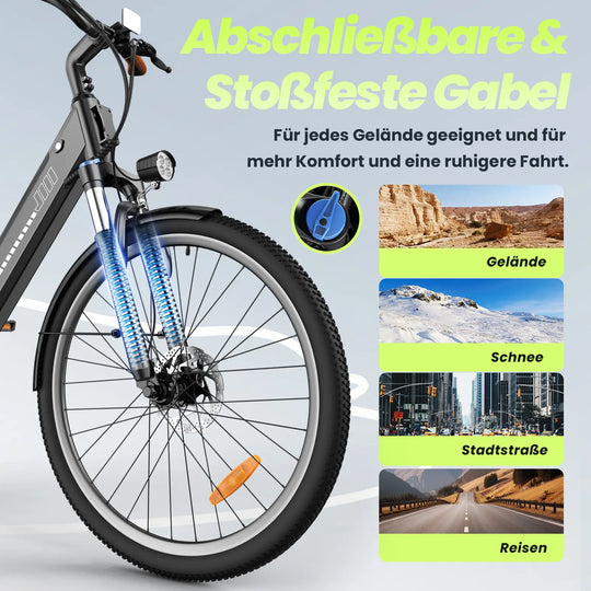 Finbike UcityS Trekking-E-Bike mit 250-W-Motor, 88 km Reichweite